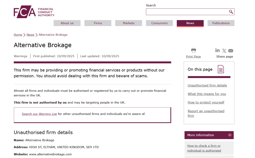 Alternative-Brokage-FCA-Warning