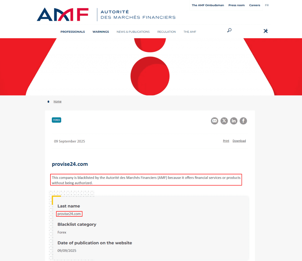 provise24-com-AMF-Warning